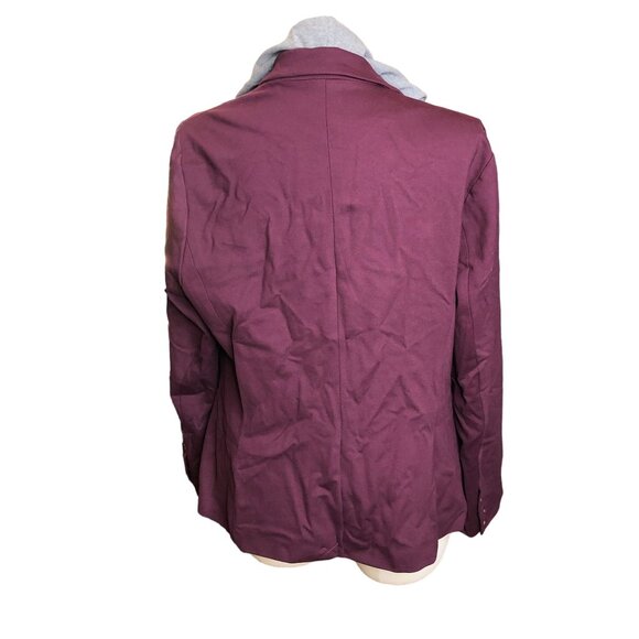 Torid Jacket Layered Hoody Burgundy Gray Stretch Womens 2 Zippered Pockets Darts - Picture 12 of 16